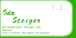 ida steiger business card